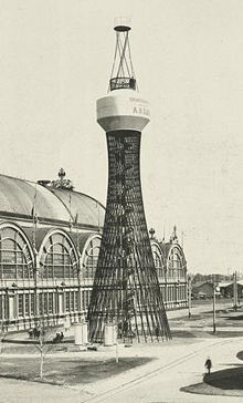 Первая в мире гиперболоидная башня Шухова, [[Нижний Новгород]], фотография А. О. Карелина, 1896