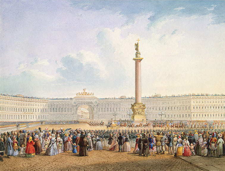 "Вид Дворцовой площади и Зимнего дворца в Санкт-Петербурге", 1847
