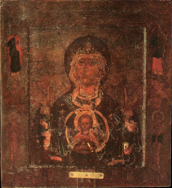 Главная святыня Софийского собора - икона Божьей Матери «Знамение», остановившая осадивших Новгород суздальцев в 1170 году