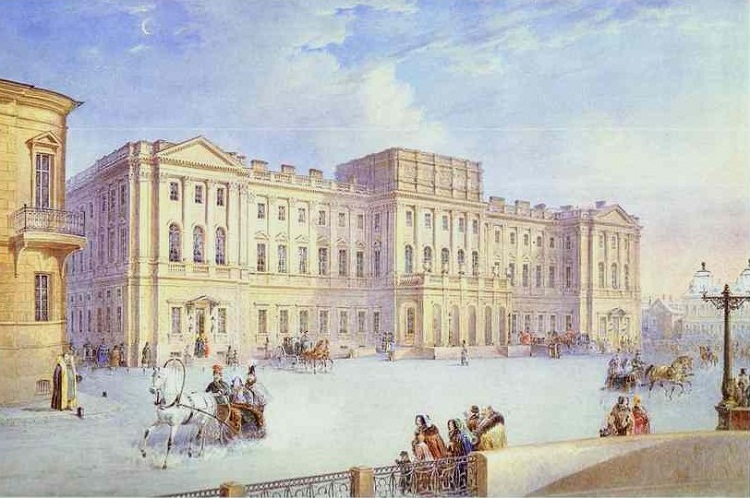 "Вид Мариинского дворца от Синего моста",1847