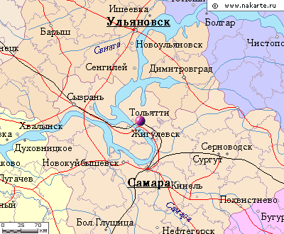 Тольятти на карте