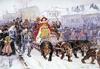 На маскараде 1722 года по улицам Москвы шли «суда», запряжённые собаками, свиньями и медведями.
